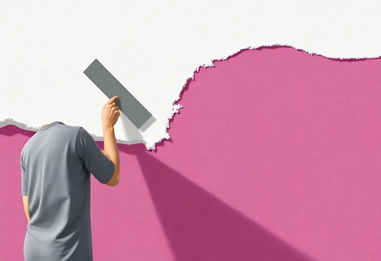 Application d'un enduit décoratif à la lisseuse sur un mur
